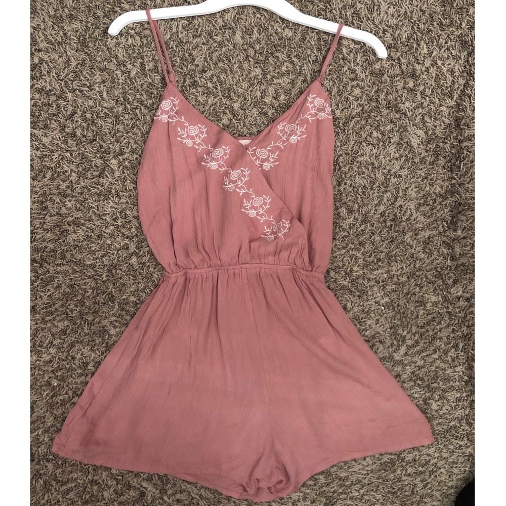 PINK FLORAL ROMPER